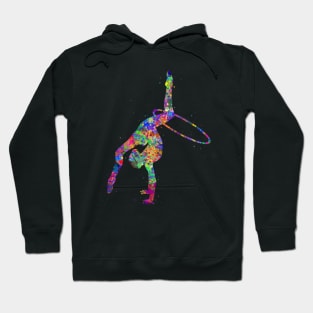 Rhythmic gymnastics hoop watercolor Hoodie